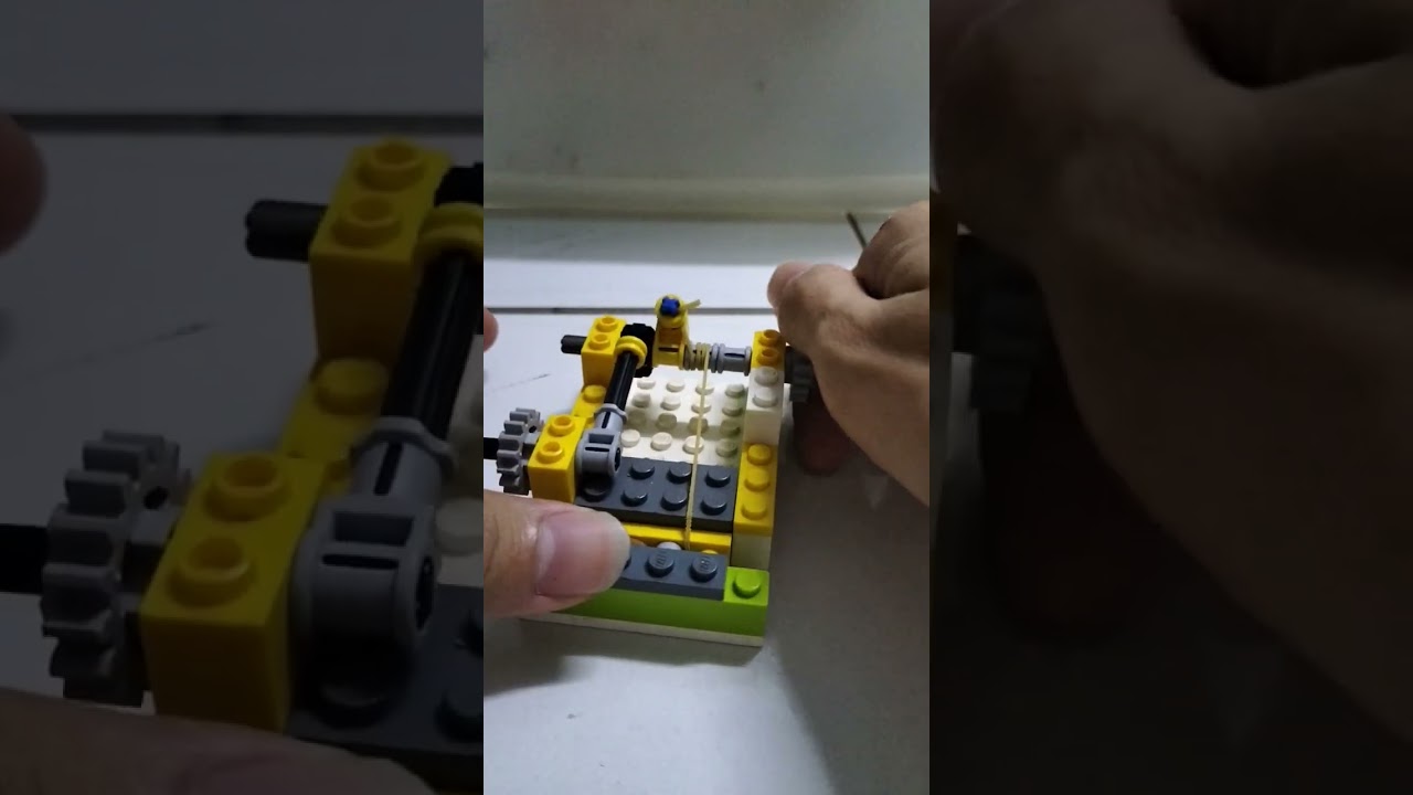 Lego Custom Pullback Motor with rubber band #shorts #lego