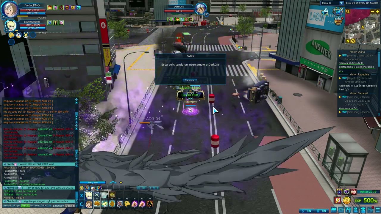 DarkCris boteando con dash bot