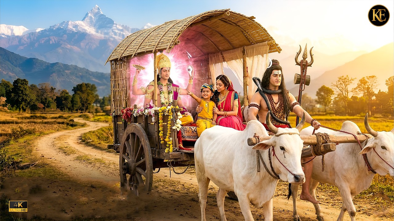 महादेव ने बैलगाड़ी से बाल कान्हा, मैया और नारायण भगवान को घुमाया! || यशोमती मईया के नंदलाला