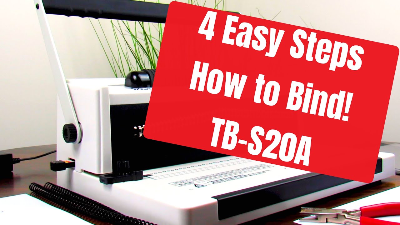 How to use TruBind's Manual Coil Binding Machine with Electric Inserter - TB-S20A - 4 Easy Steps!