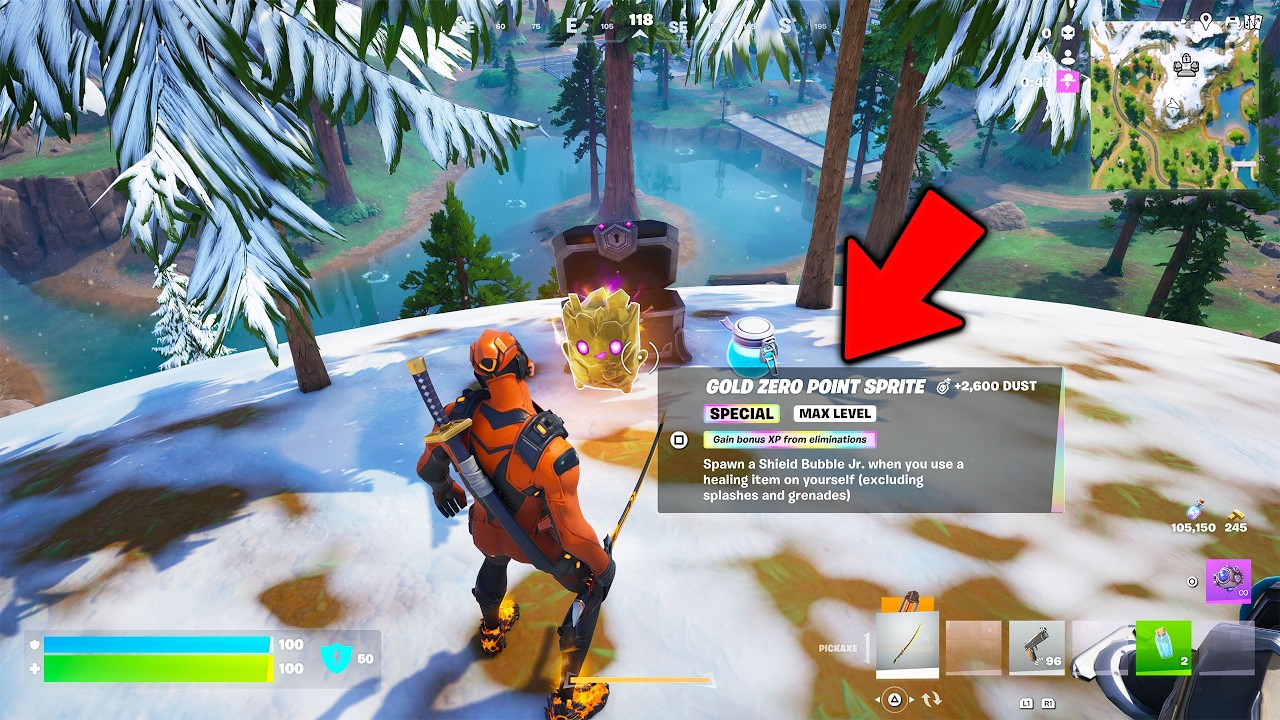 Я НАШЁЛ золотого спрайта Зеро Поинт в Fortnite! (Редкий)