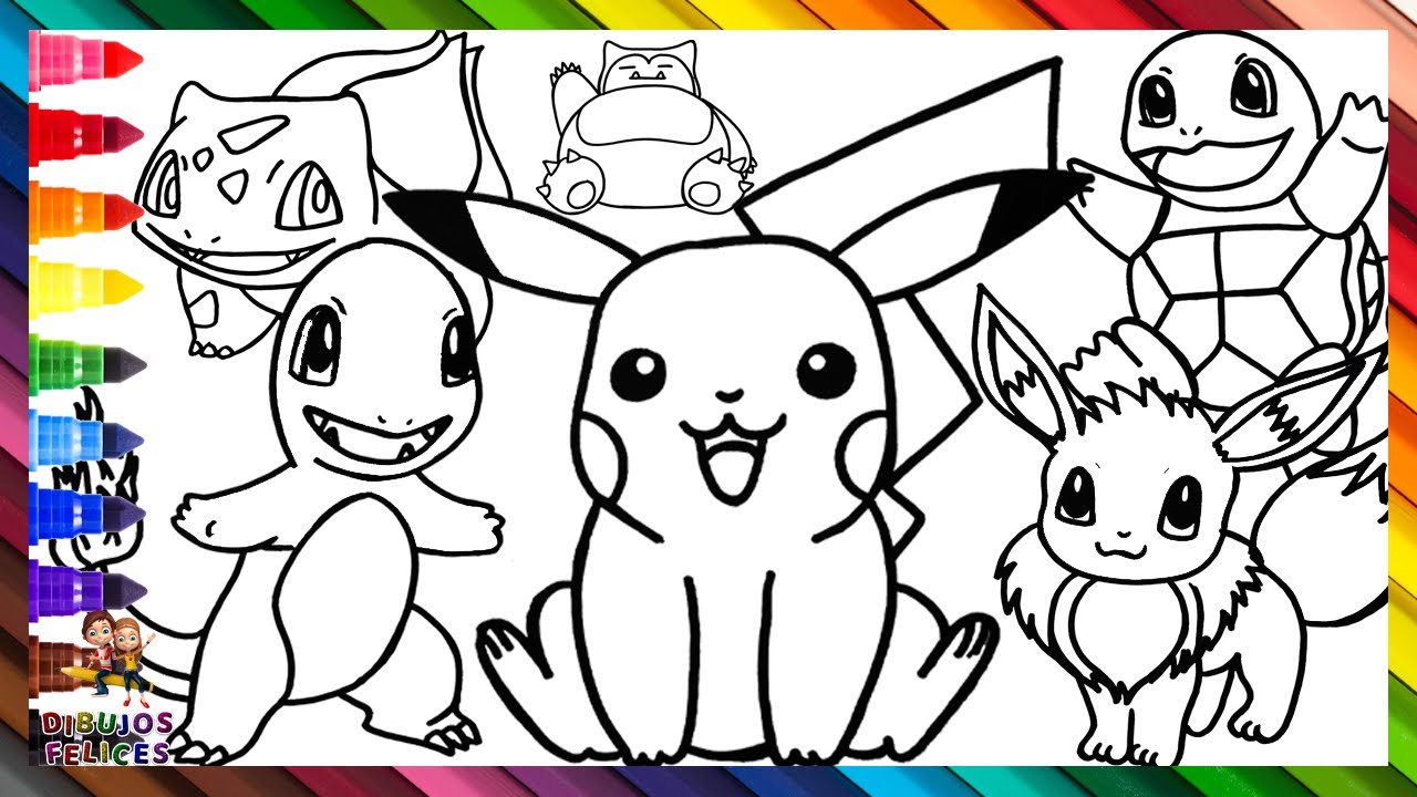 Dibuja y Colorea A POKÉMONS ⚡⚡⚡ Dibujos Para Niños