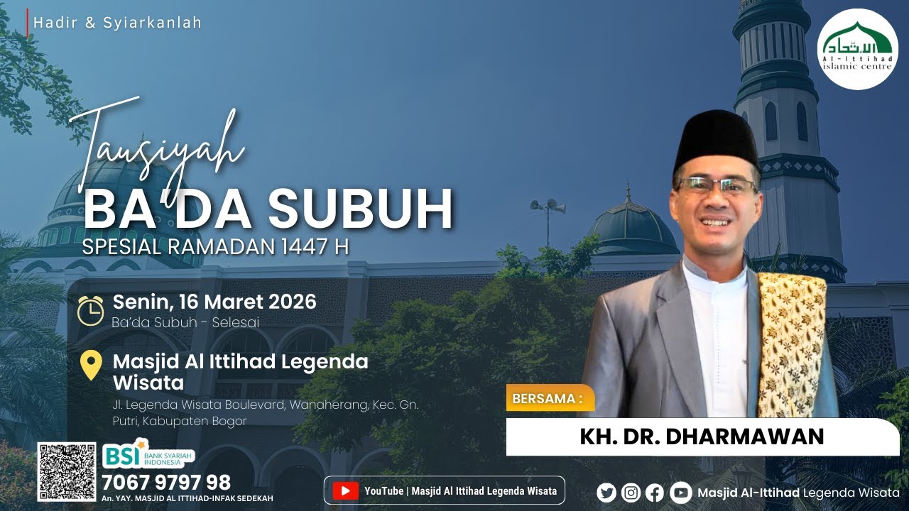 🔴 LIVE | Tausiyah Ba'da Subuh | KH. DR. Dharmawan