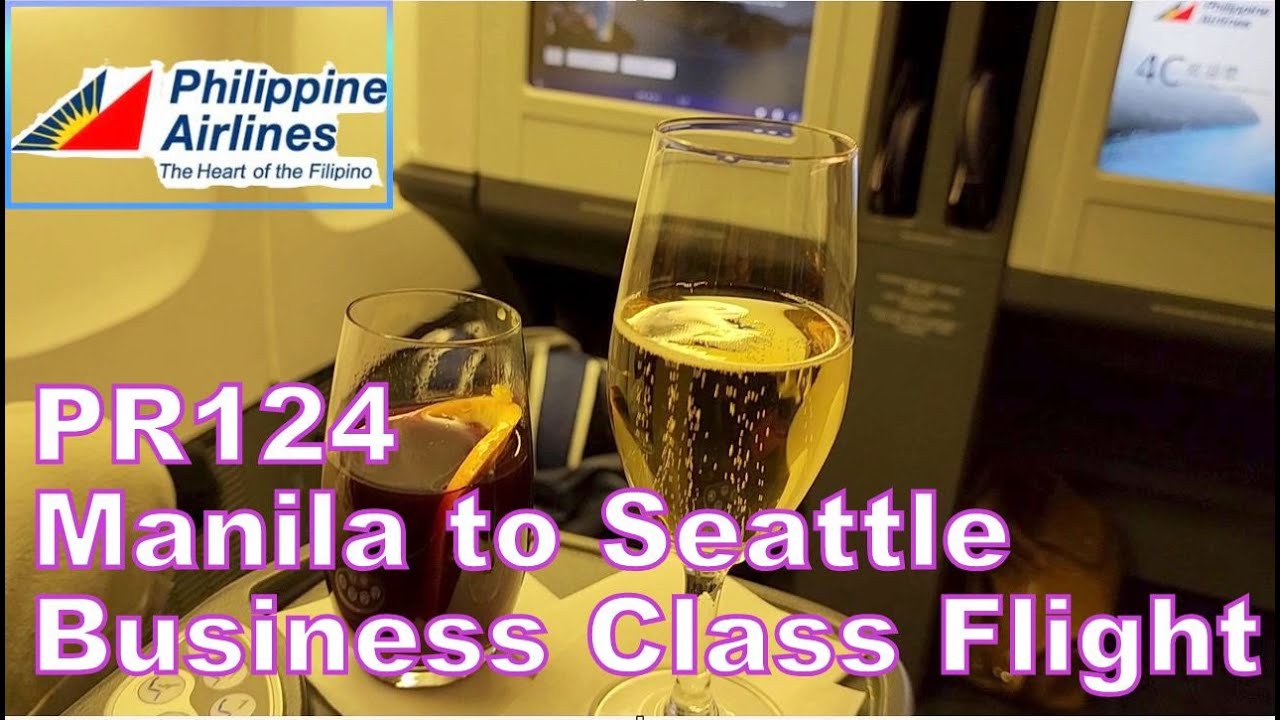 PR124 Manila (MNL) to Seattle (SEA) Philippine Airlines Business Class Flight Trip vLog