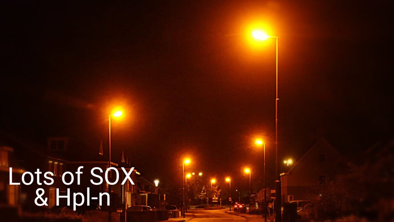 Old SOX, MV and Fluorecent Streetlights at Night!