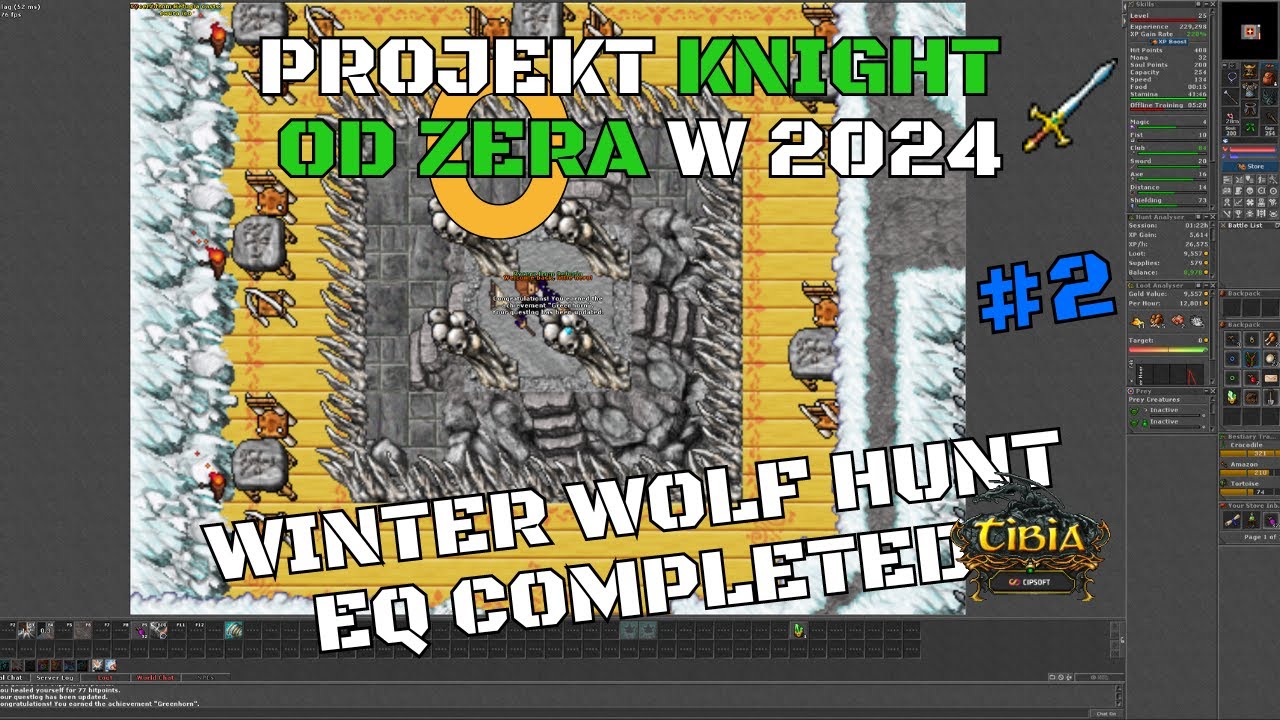 Projekt Knight od zera #2 Winter Wolf hunt 10/10, ekwipunek skompletowany
