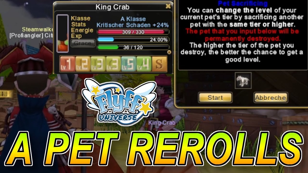 Flyff Universe - A Pet Rerolls (CD PET) für 160 MIO EACH!!!