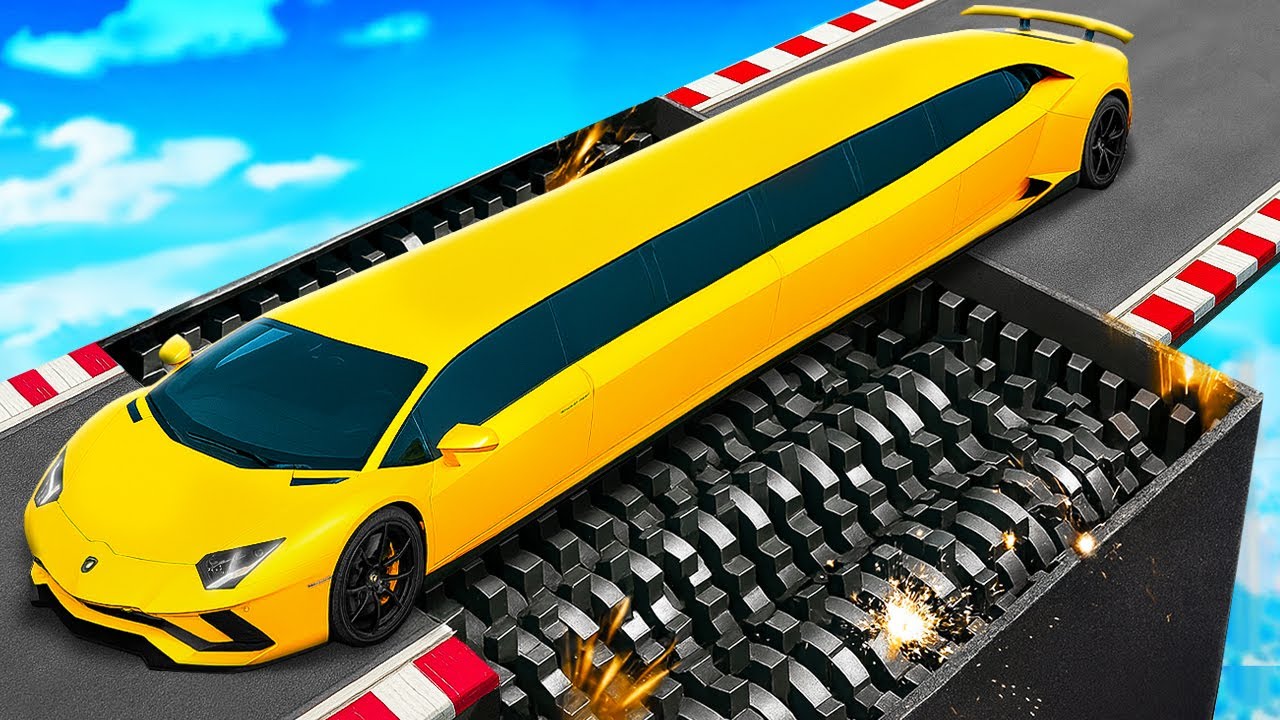 ¡Probando COCHES contra TRITURADORA GIGANTE en GTA 5!