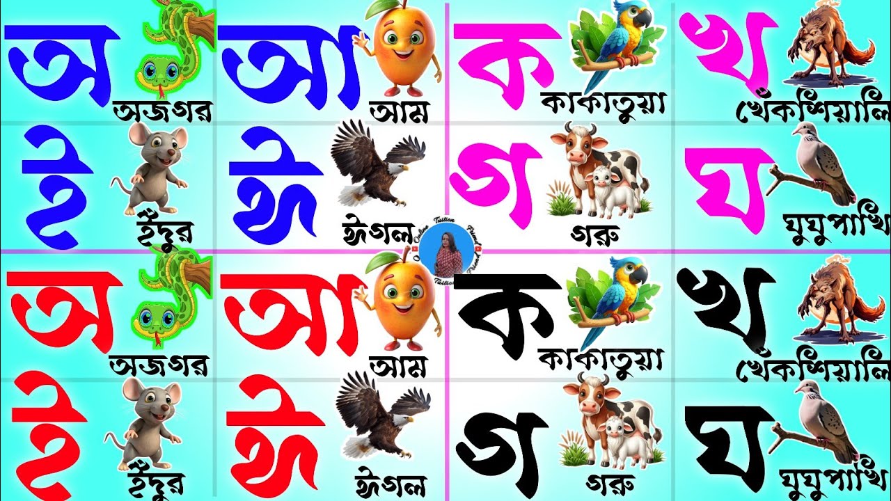  অ আ ক খ শেখো খুব সহজে | বাংলা বর্ণমালা শেখা | Kids Bangla Alphabet Learning Video