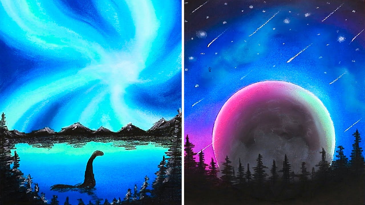 7 удивительных, но простых трюков для рисования || Картина Лох-Нессского Монстра