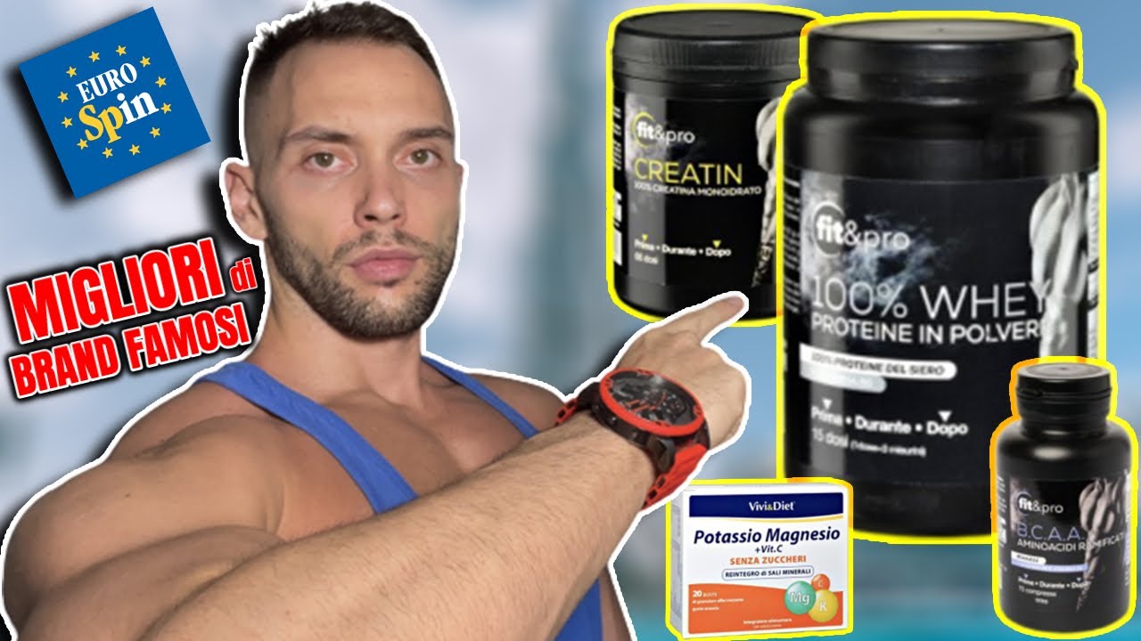 INTEGRATORI EUROSPIN - Analisi di PROTEINE in POLVERE WHEY - BCAA - CREATINA e OMEGA 3