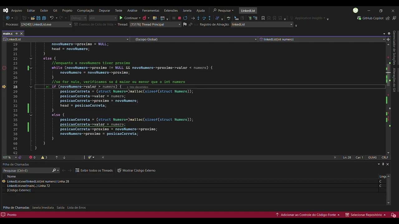 LinkedList   Algoritmo em C