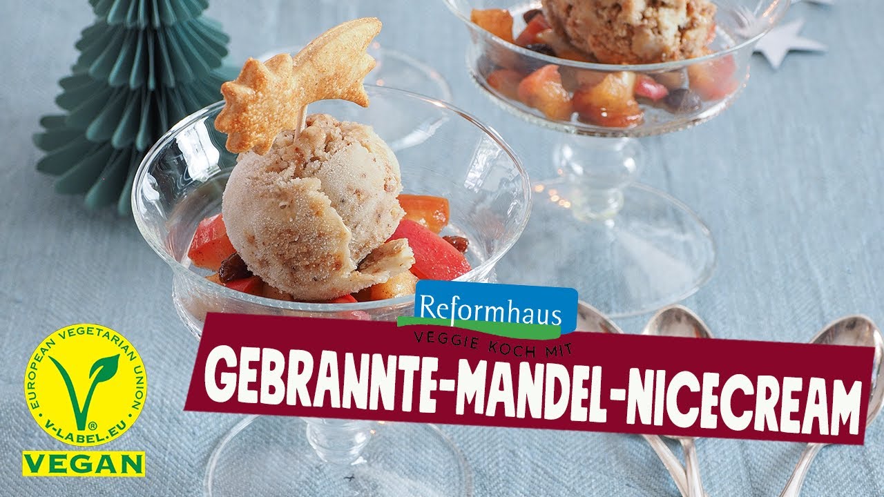 Bratapfel-Ragout mit Gebrannter-Mandel-Nicecream_Rezeptvideo | Reformhaus&reg;