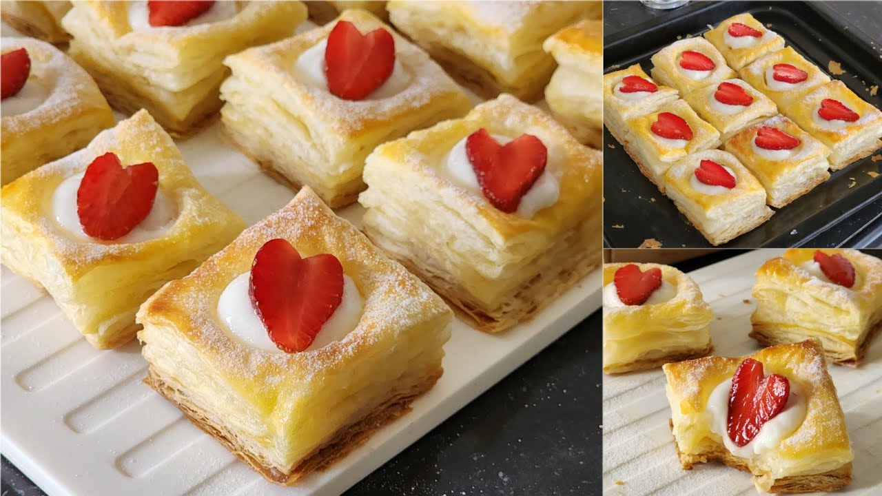 5 bahan aja dessert cantik dan enak buat ide kado valentine. Creamy cheese puff pastry with IDEALIFE