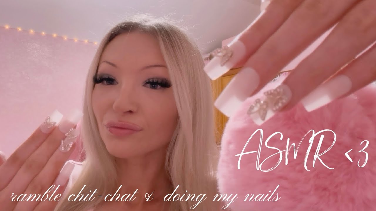 💅🏻🩷 ASMR ~ do my nails with me + some chit-chat (lots of tongue clicking) 🩷💅🏻 