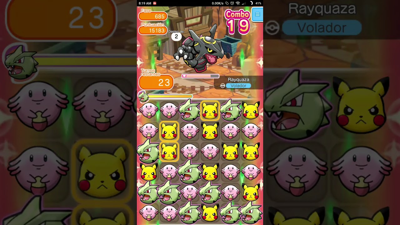 Pokémon Shuffle - Rayquaza (Shiny) S Rank [Items]. Stage 685.