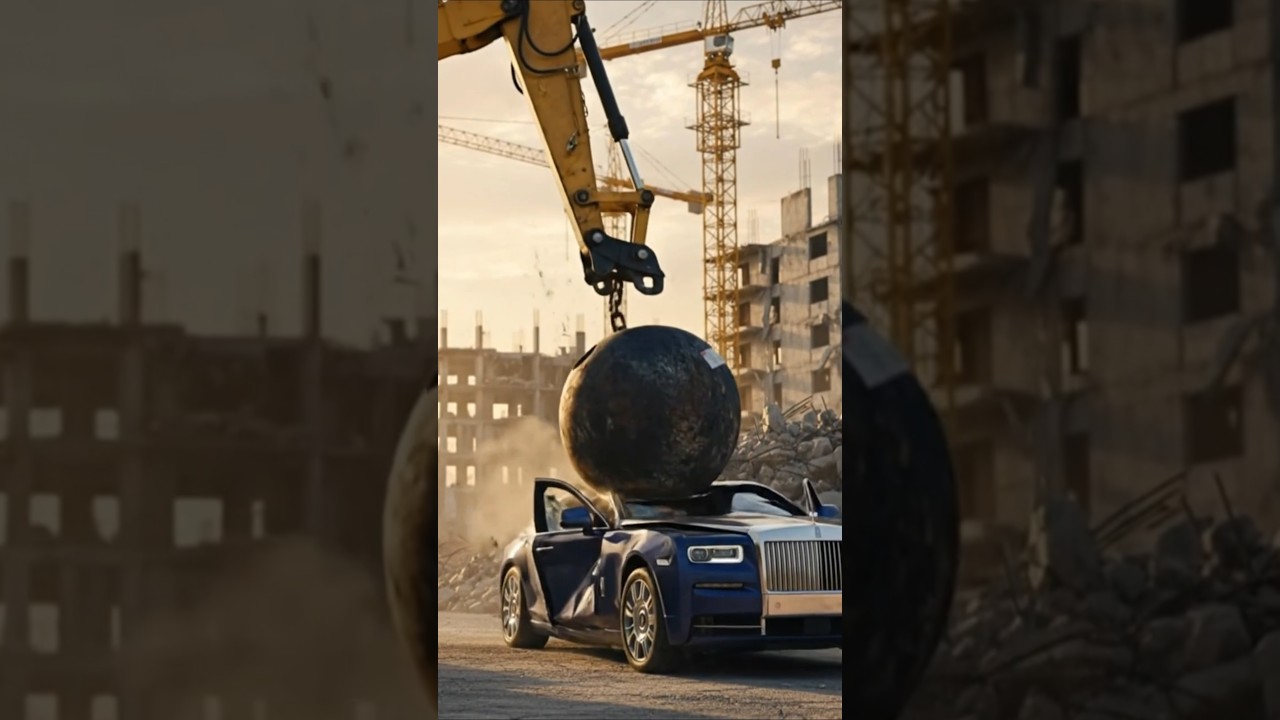 What Happens When a Wrecking Ball Hits a Luxury Car?