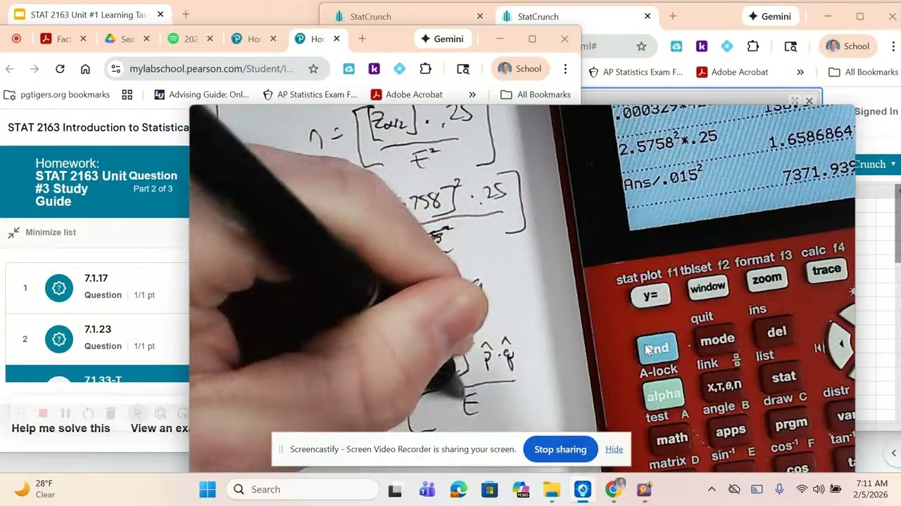 STAT 2163 Unit #3 Study Guide Video