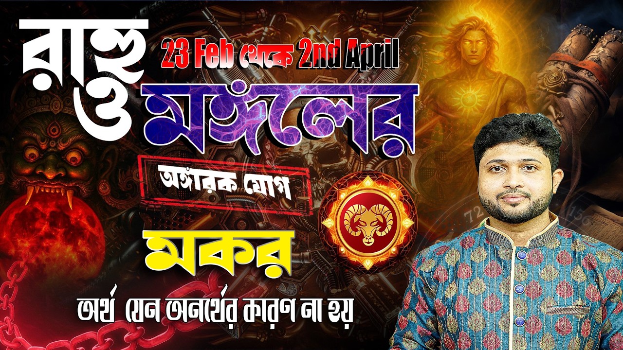 মকর রাশি ♑। Capricorn Sign🐐।রাহু ও মঙ্গলের অঙ্গারক যোগ 23 Feb থেকে 2nd April