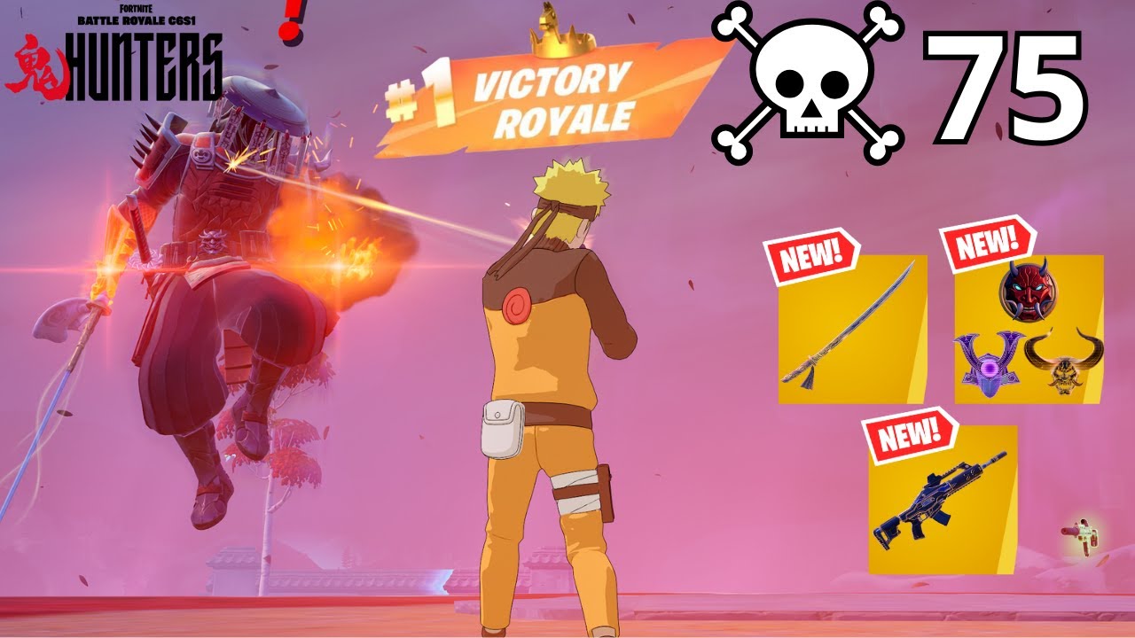 75 Elimination NARUTO Solo Vs Squads Zero Build Gameplay WINS (NEW Fortnite Chapter 6)