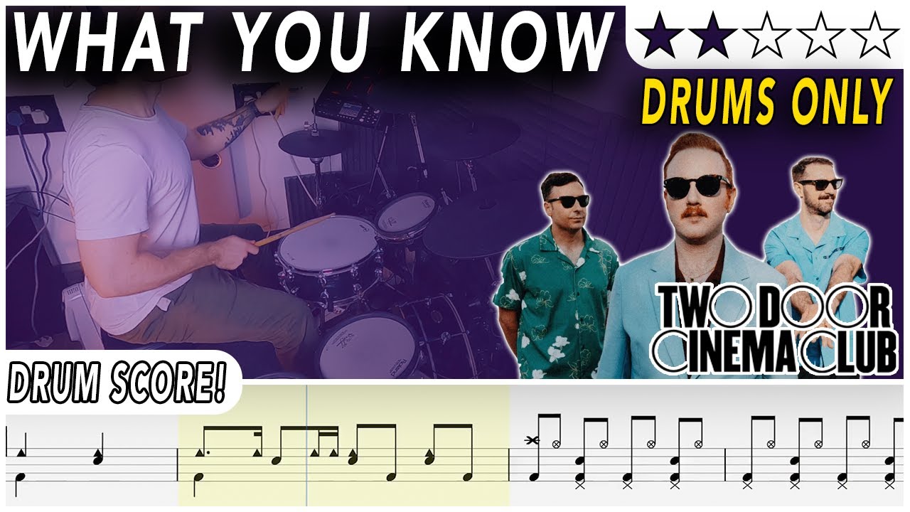 What You Know (DRUMS ONLY) - Two Door Cinema Club | DRUM SCORE Sheet Music | #354 DRUMSCRIBE