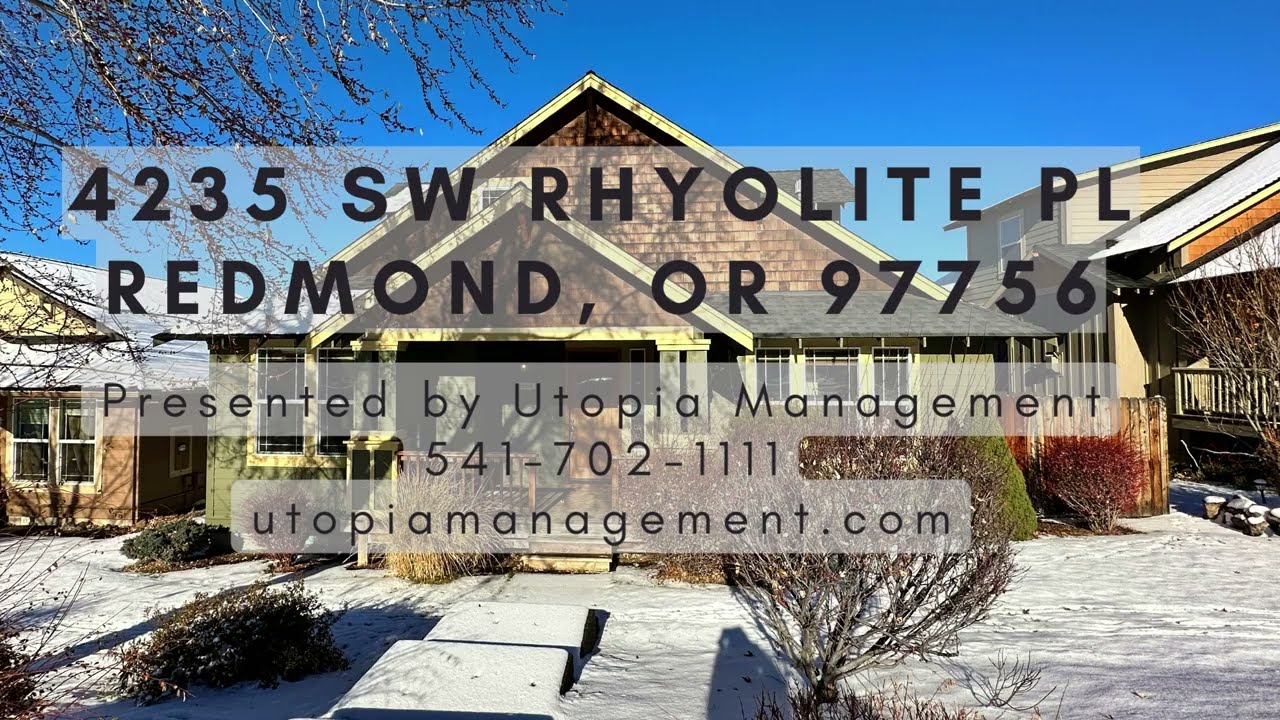 Redmond Property Management- 4235 SW Rhyolite Pl Redmond, OR