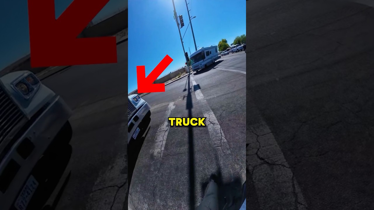 Biker Gets Rear Ended By Truck! 😱