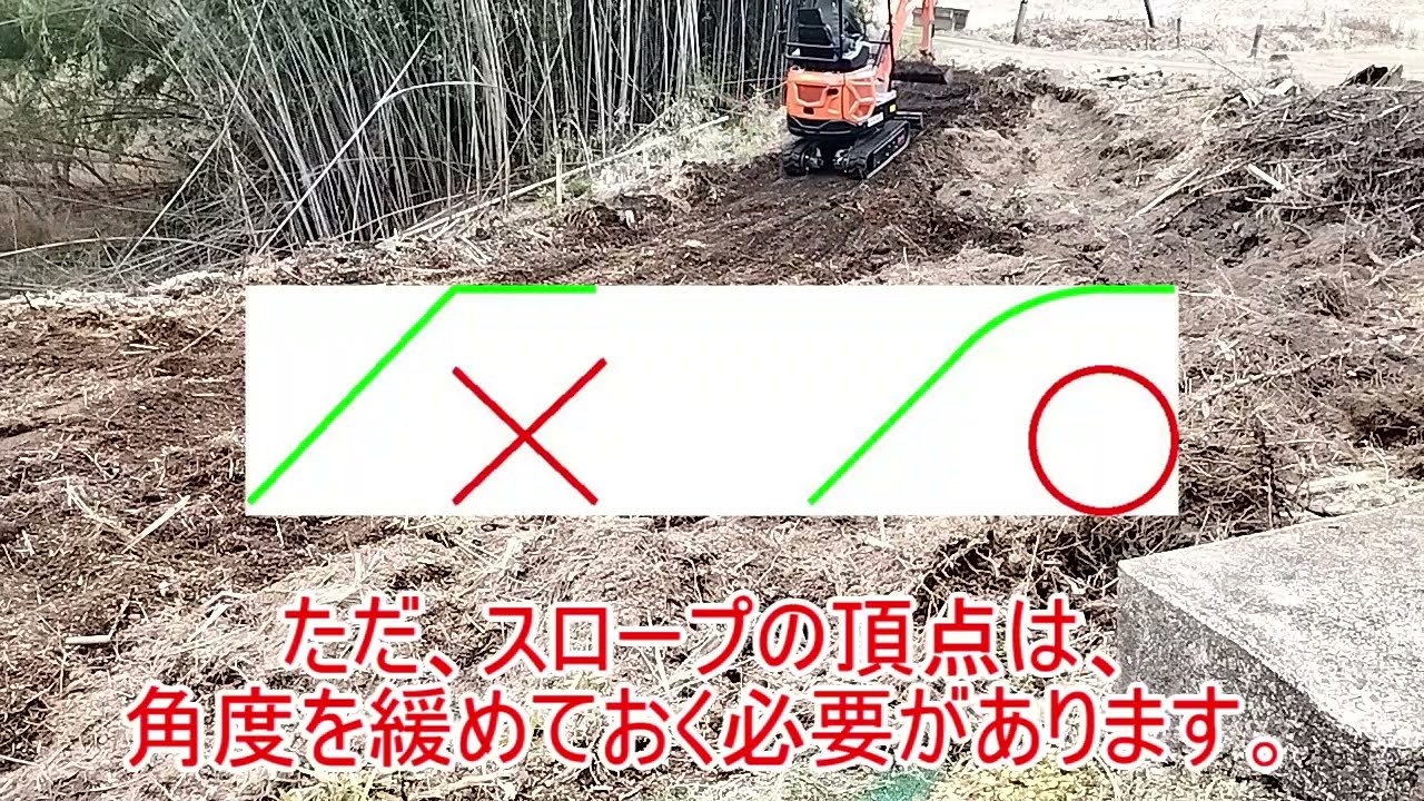 新車150万の中華ショベルカーでスロープ作りに挑戦！　石取りから現実逃避？