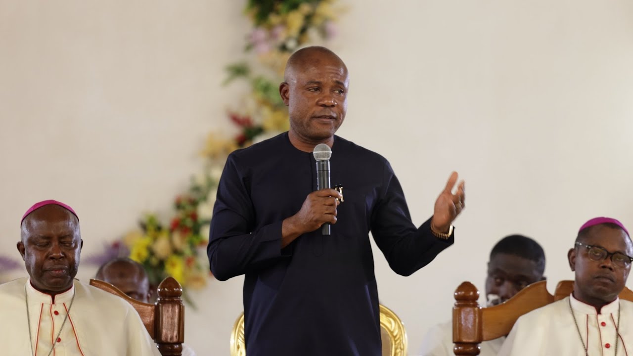 Gov Mbah presents the scorecard of his service to Ndi Enugu during a town hall at Abakpa