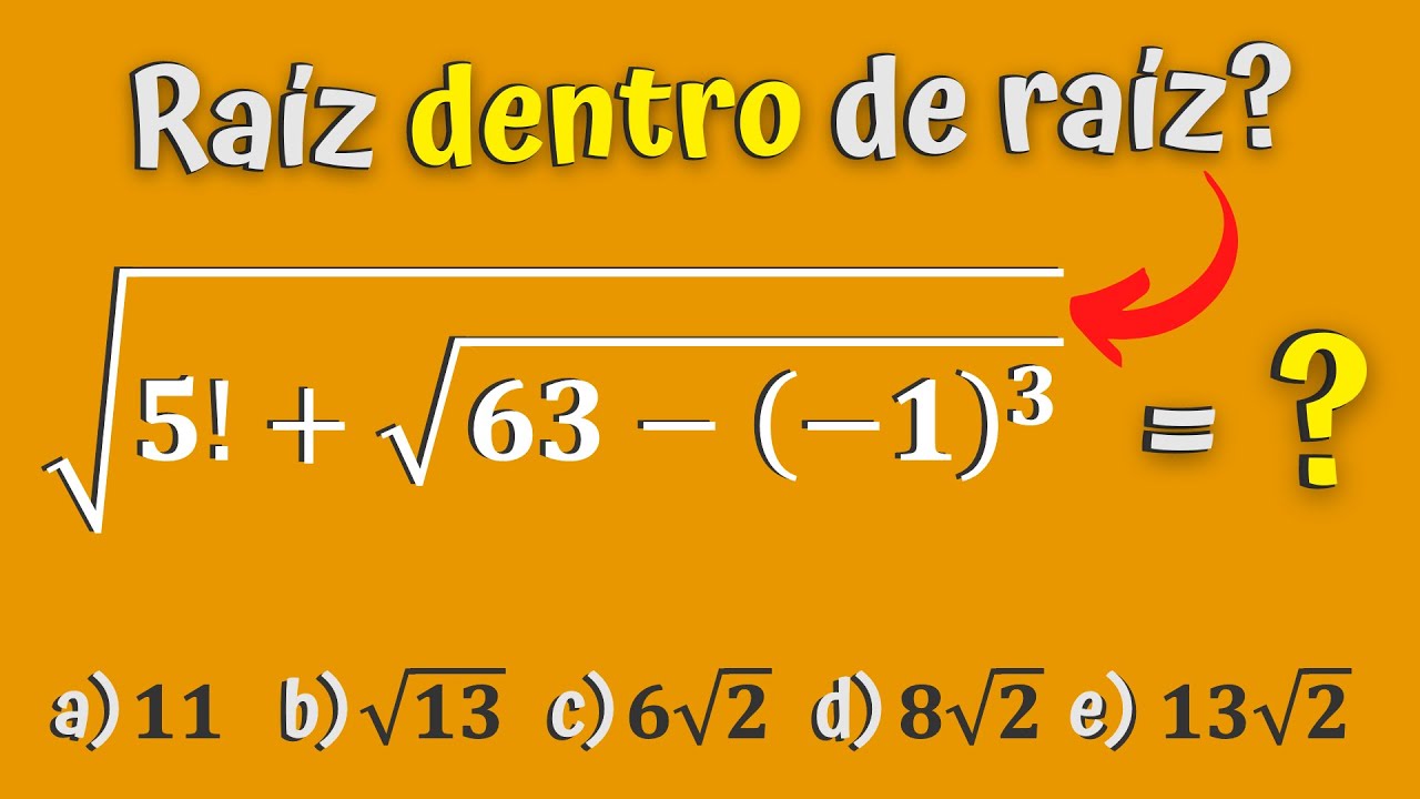 COMO RESOLVER RAÍZ DENTRO DE OUTRA RAÍZ | Potenciação, Radiciação e Fatorial | MATEMÁTICA BÁSICA #43
