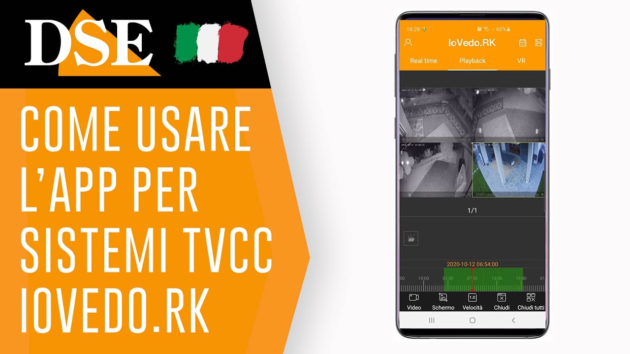 App IoVedo.RK per telecamere NVR, DVR e kit di videosorveglianza DSE  (Android/iOS). Video tutorial.