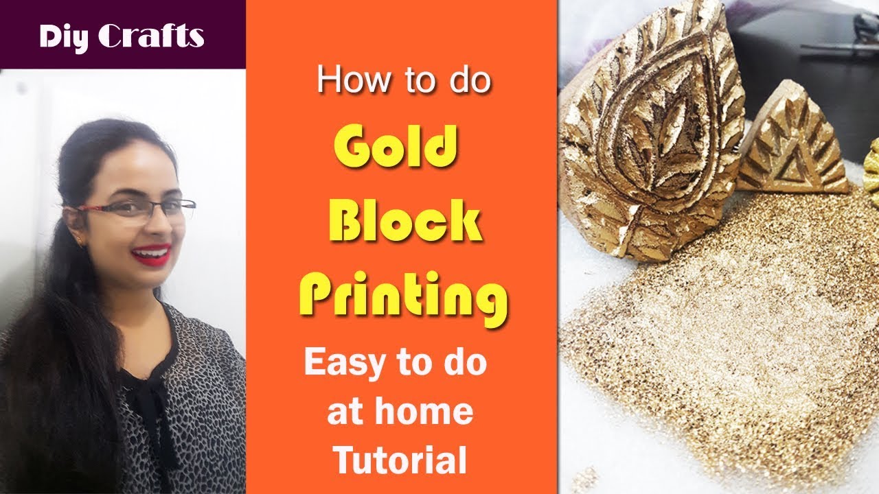 How to do Gold Block printing| Print clothes at home | In Hindi| English subtitles