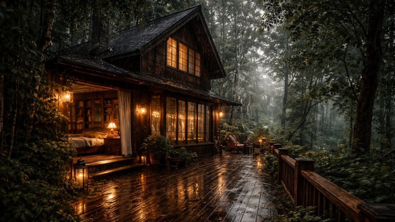 Relaxing Piano in Rainy Forest Ambience 🌨 Asmr For Insomnia 🎹 #rainsoundsforsleeping
