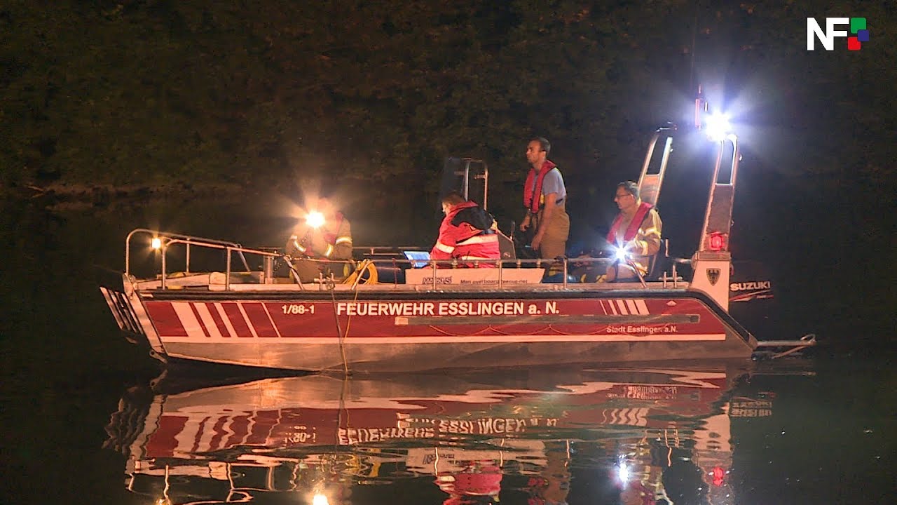 06.09.2017 - Junger Mann fällt in Neckar - Suchaktion der Rettungskräfte in Esslingen