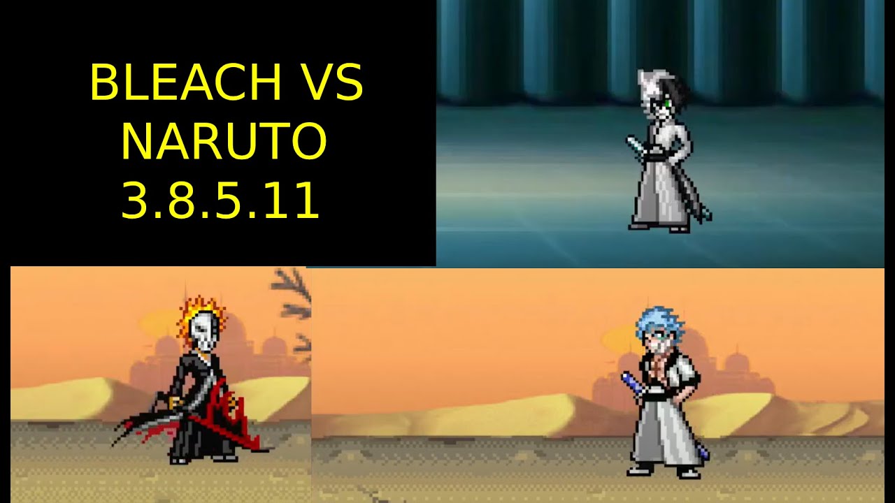 Ichigo Fullmask VS Grimmjow/Ulquiorra - Bleach vs Naruto 3.8.5.11