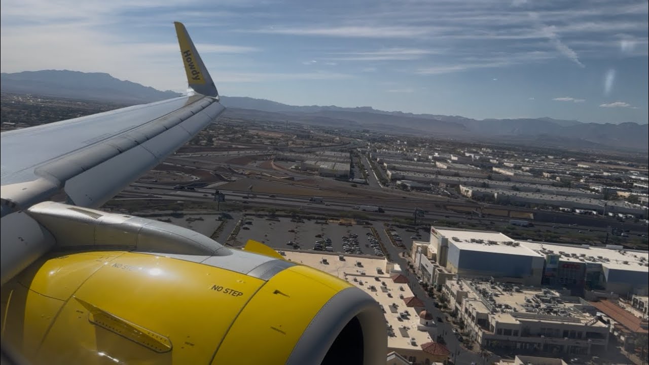 Spirit Airbus A320NEO Approach & Landing Las Vegas Harry Reid Intl. (KLAS)