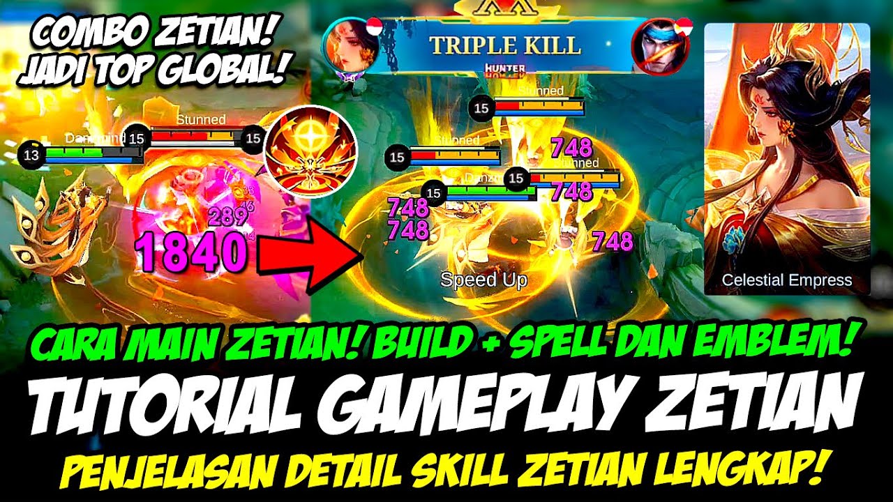 TUTORIAL ZETIAN HERO BARU + PENJELASAN SKILL ZETIAN❗EMBLEM & BUILD ZETIAN TERSAKIT❗CARA MAIN ZETIAN