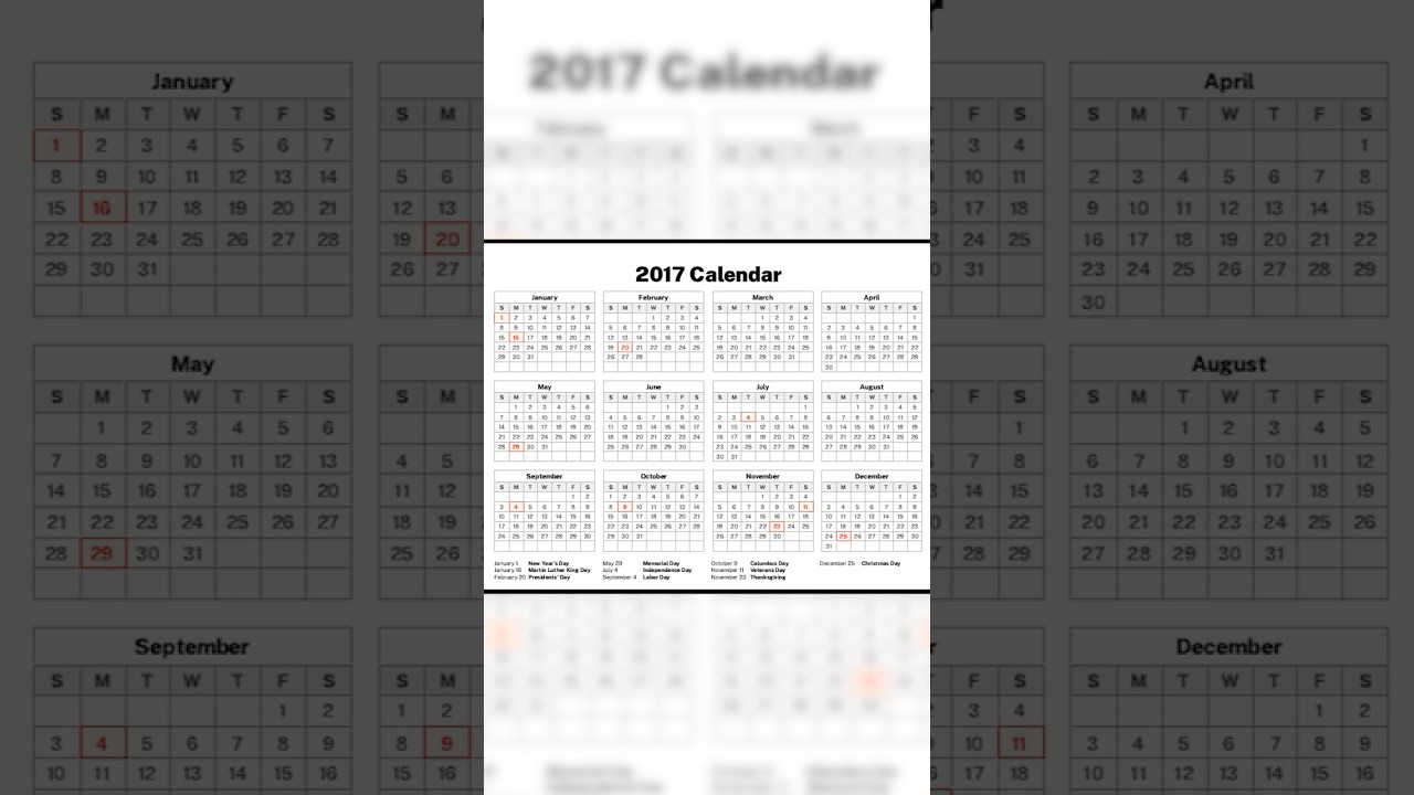 Calendar 2017 | January 2017 | April 2017 | September 2017 | 2017 Calendar January February November