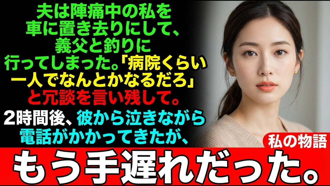 夫は陣痛中の私を車に置き去りにして、義父と釣りに行ってしまった。「病院くらい一人でなんとかなるだろ」と冗談を言い残して。2時間後、彼から泣きながら電話がかかってきたが、もう手遅れだった。