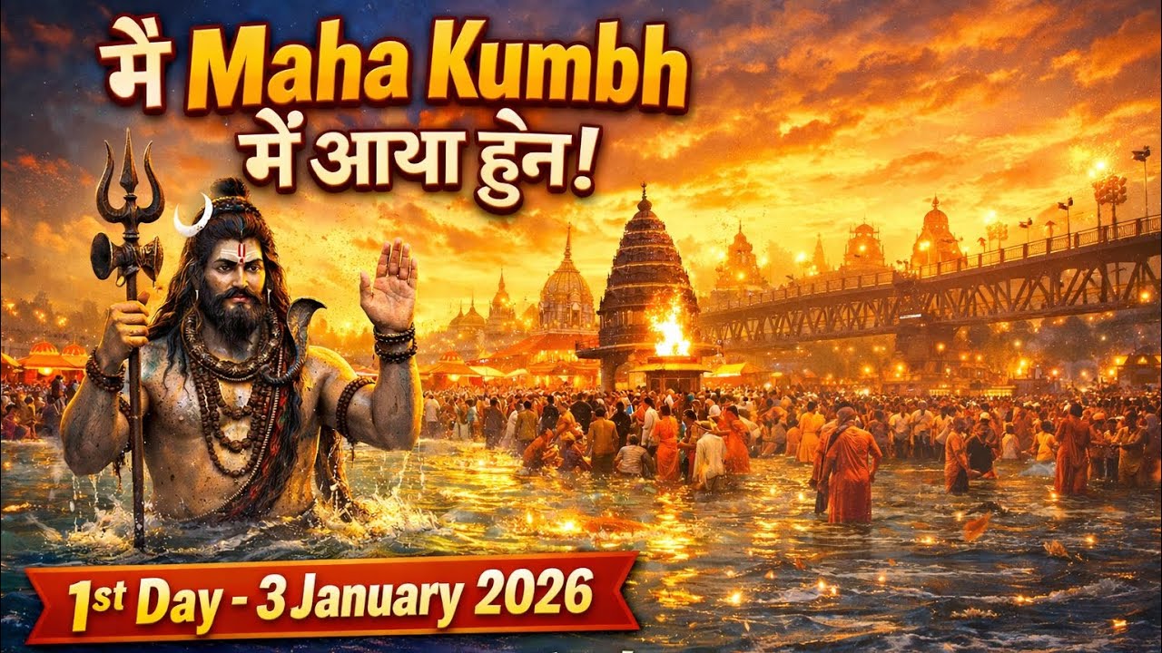 First day of Kumbh🙏🏻 in Prayagraj, darshan of Maa Ganga 🙇🏻 