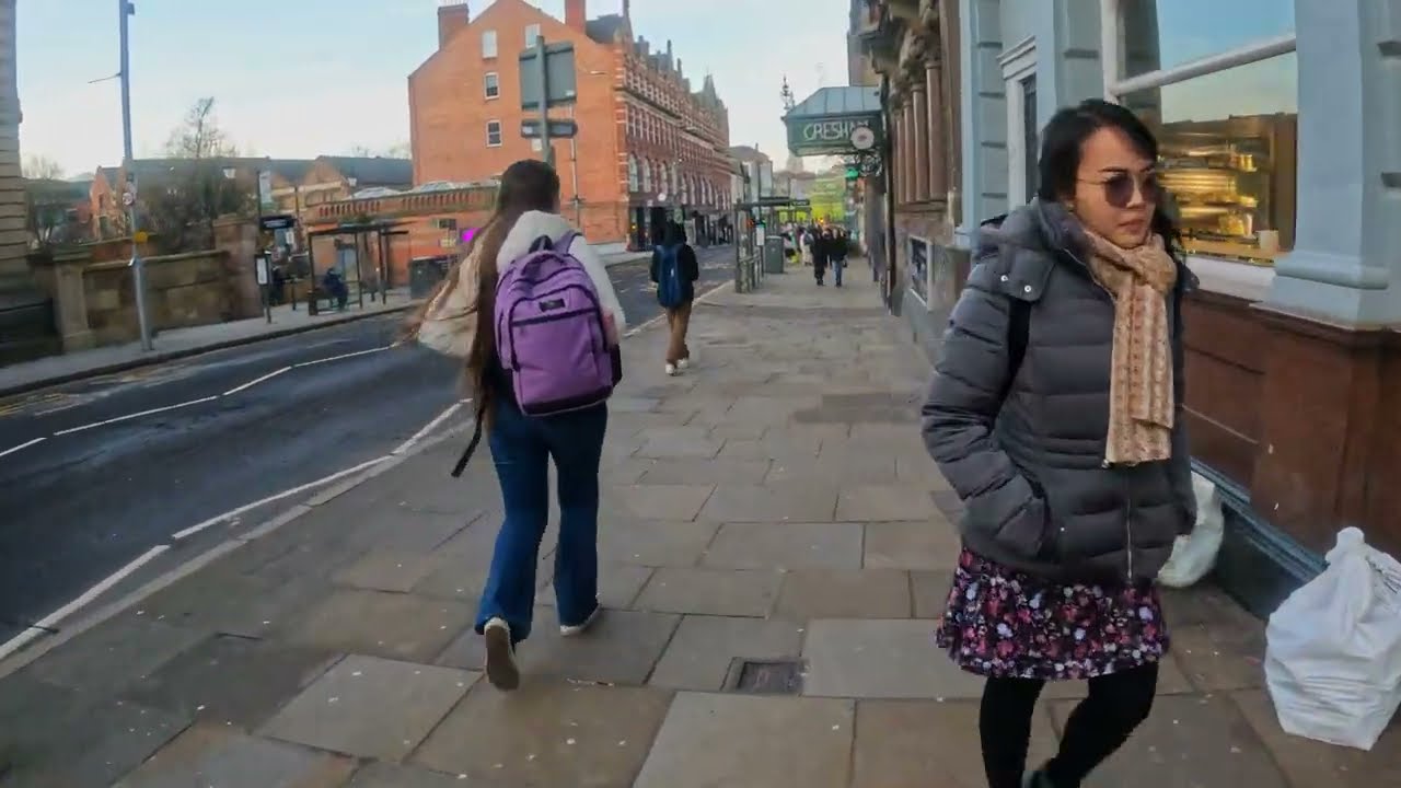Walk about Nottingham UK Evening Time