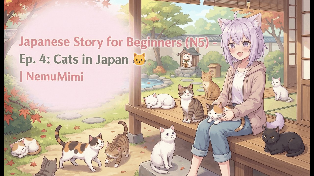 История на японском для начинающих (N5) - Эп. 4: Кошки в Японии! 🐱🇯🇵 | NemuMimi
