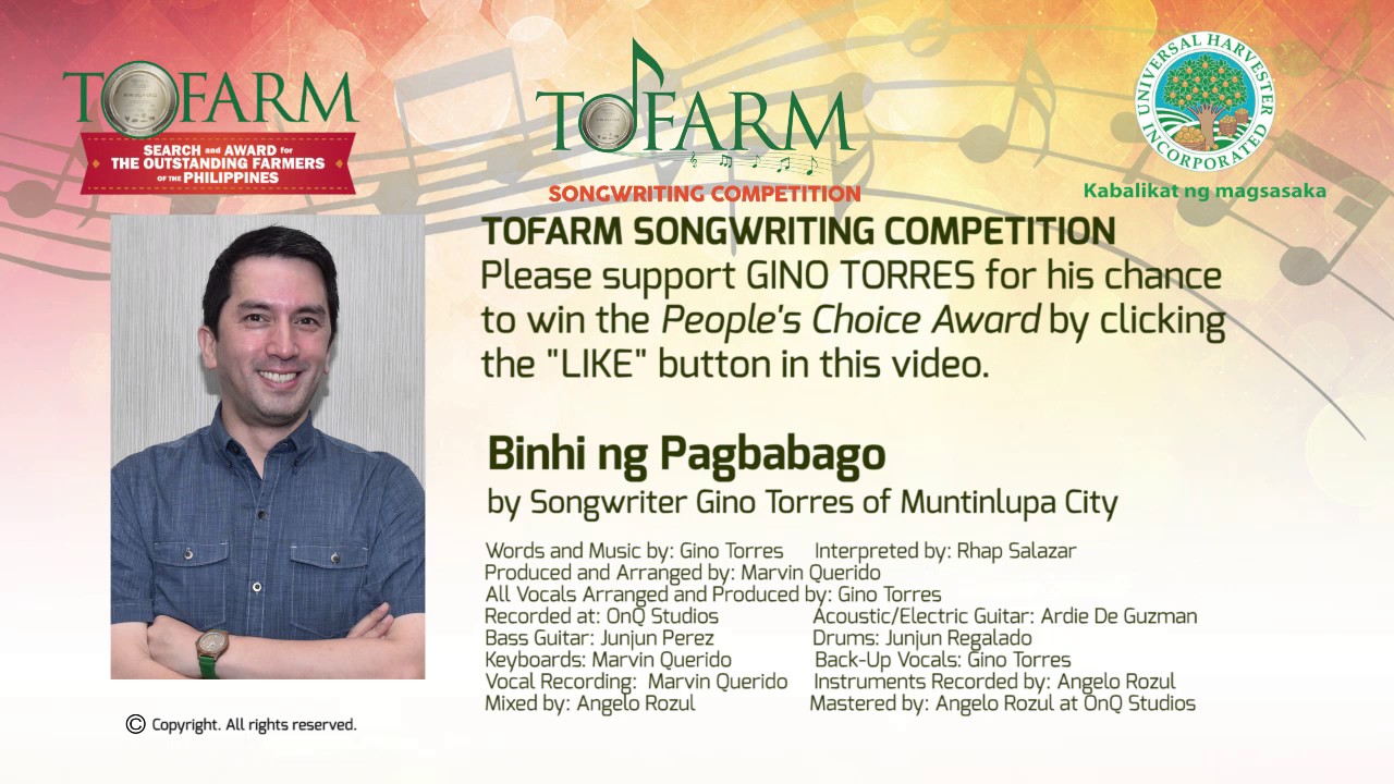 “Binhi ng Pagbabago” by Songwriter Gino Torres