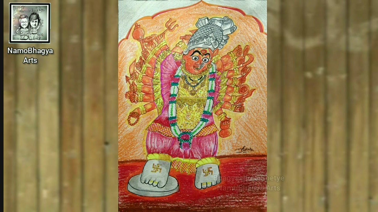 Saptashrungi Mata DrawingIHowto Draw Saptashrungi Ma #Saptashrungi #Navaratri #Adishakti #Devi #Vani