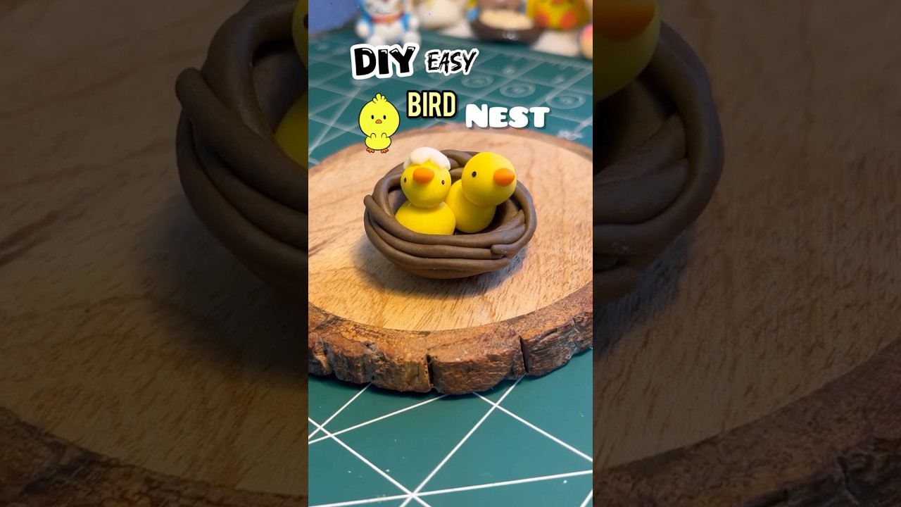 Making a Cute Bird Nest 🪺 | Handmade Cold Porcelain Clay Art Tutorial #clayart #craft #diy