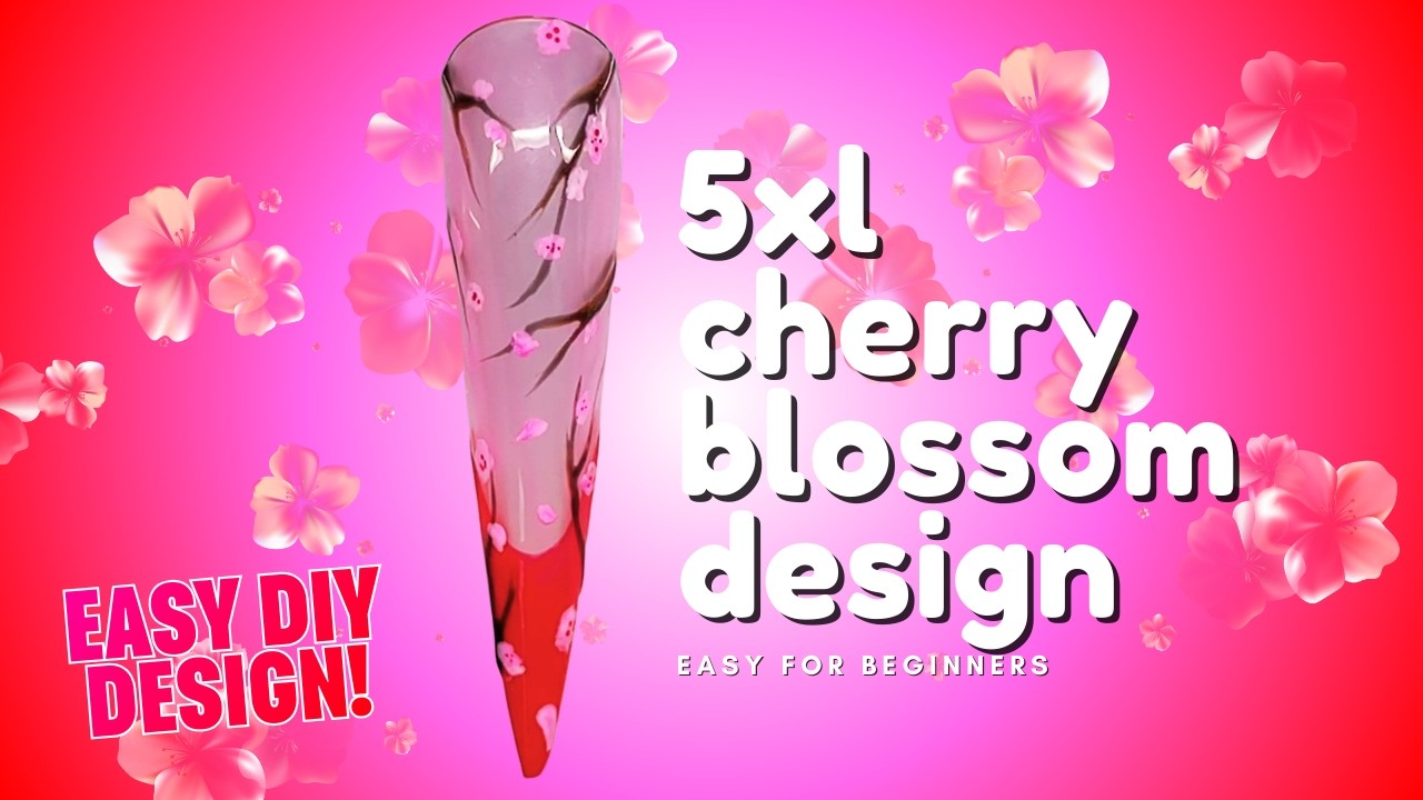 Ep. 0435 | 5XL Cherry Blossom French Tip, Jelly Pink Nail Design 🌸 Easy Spring Nail Art