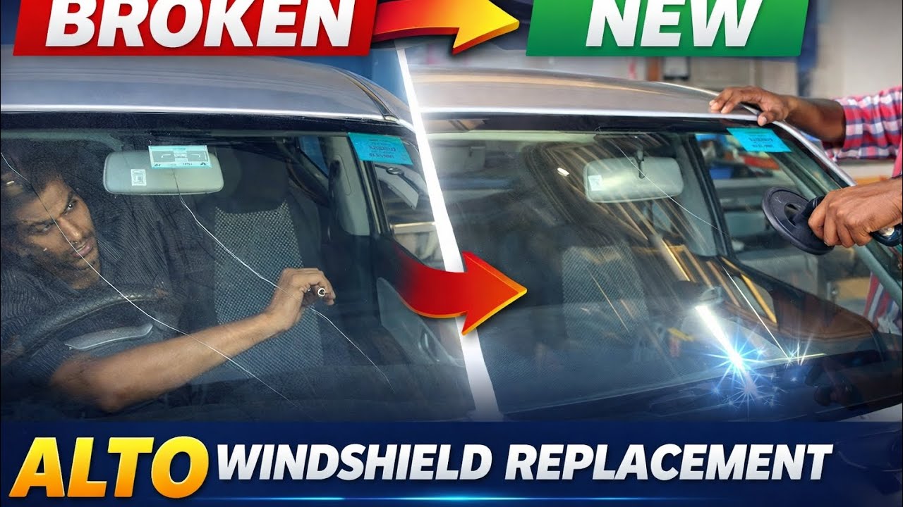 Alto Front Glass Change | Broken to Brand New ✨ | Param Auto Hub