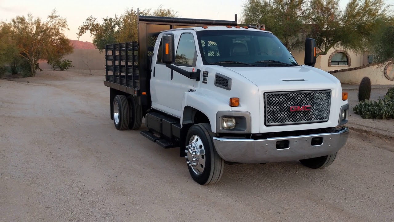 GMC 7500 Crew Cab Flatbed Truck 7.8 Duramax Auto c4500 kodiak c5500