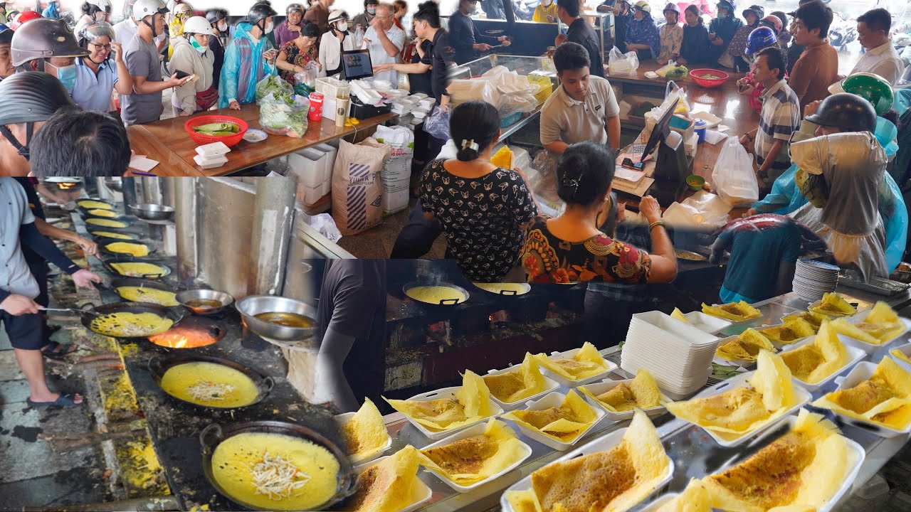 Bốc số chờ mua bánh xèo ở Cần Thơ, 20 đầu bếp mướt mồ hôi vẫn không ra bánh kịp