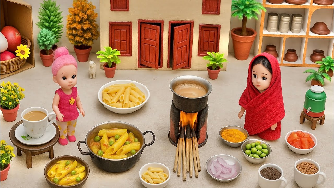 Miniature Macaroni Masala Pasta | Indian Macaroni Pasta | Mini Cooking | Miniature Village Cooking